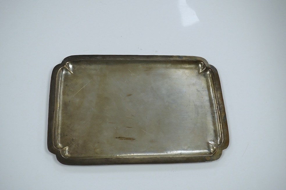 A Randahl sterling dressing table tray, 26.7cm, 14.6oz. Condition - fair to good